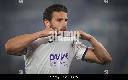 Wesley Hoedt di Anderlecht, foto dopo una partita di calcio tra il British West Ham United FC e il Belgian RSC Anderlecht, giovedì 13 ottobre 2022 a Londra, Regno Unito, Belgio, il quarto giorno nella fase di gruppo della UEFA Conference League. BELGA PHOTO VIRGINIE LEFOUR Foto Stock