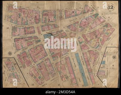 Cartine assicurative di Boston volume uno : Plate 12 , Valutazione del rischio di incendio, Massachusetts, Boston, Mappe, Boston Mass., Mappe Norman B. Leventhal Map Center Collection Foto Stock