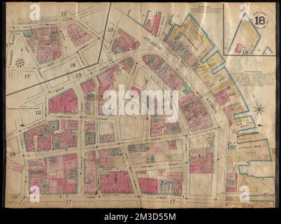 Cartine assicurative di Boston volume uno : Plate 18 , Valutazione del rischio di incendio, Massachusetts, Boston, Mappe, Boston Mass., Mappe Norman B. Leventhal Map Center Collection Foto Stock