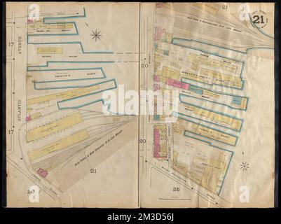 Cartine assicurative di Boston volume uno : Plate 21 , Valutazione del rischio di incendio, Massachusetts, Boston, Mappe, Boston Mass., Mappe Norman B. Leventhal Map Center Collection Foto Stock