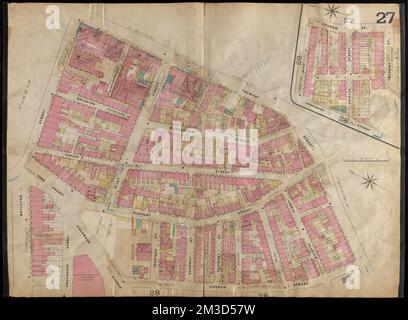 Cartine assicurative di Boston volume due : Plate 27 , Valutazione del rischio di incendio, Massachusetts, Boston, Mappe, Boston Mass., Mappe Norman B. Leventhal Map Center Collection Foto Stock