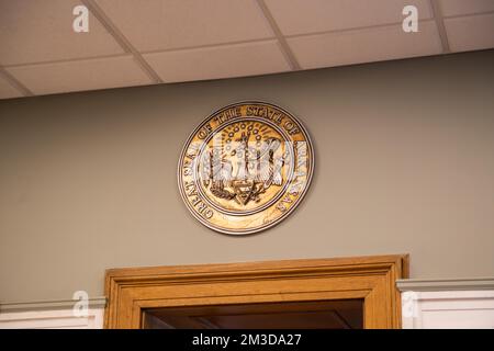 Little Rock, AR, USA - 9 settembre 2022: La grande sala riunioni della Camera del Senato nel Campidoglio dello Stato dell'Arkansas Foto Stock