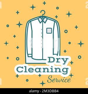 Striscione vettoriale self-service per lavaggio a secco pubblico Illustrazione Vettoriale