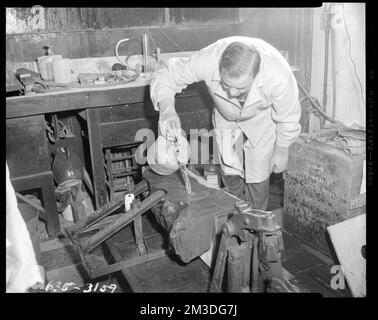 John Shipie incisione meterorite di ferro, Armerie, industria di Ordnance, Meteors, Watertown Arsenal Mass.. Record degli Stati Uniti Esercito operativo Foto Stock