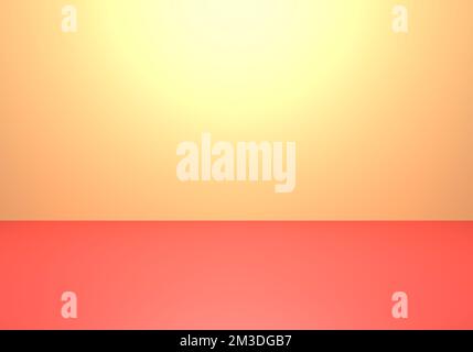 3d rendering di sfondo concettuale astratto giallo e rosso vuoto. Scena per pubblicità, annunci cosmetici, vetrina, presentazione, sito web, banner Foto Stock