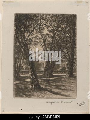 Kensington Gardens, no I (piatto piccolo) , Case, alberi, Parchi. Francis Seymour Haden (1818-1910). Stampe e disegni Foto Stock