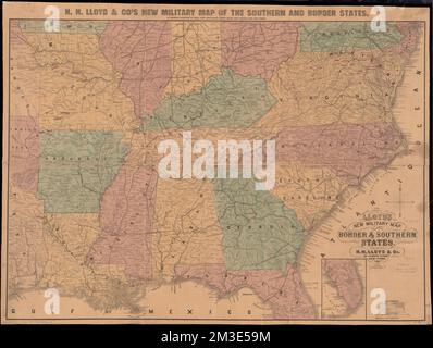 Lloyd's nuova mappa militare del confine & Stati del sud, Stati del sud, mappe, Stati Uniti, Storia, Guerra civile, 1861-1865, Mappe Norman B. Leventhal Collezione Map Center Foto Stock