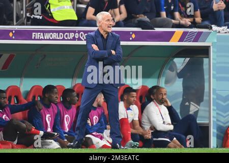 Coach Didier DESCHAMPS (fra), immagine singola, ritaglio, ripresa a tutto corpo, figura intera. Semifinale, semifinale 62, Francia (fra) - Marocco (MAR) 2-0, il 14th dicembre 2022, al Bayt Stadium Football World Cup 20122 in Qatar dal 20th novembre. - Dalle 18.12.2022 alle Foto Stock