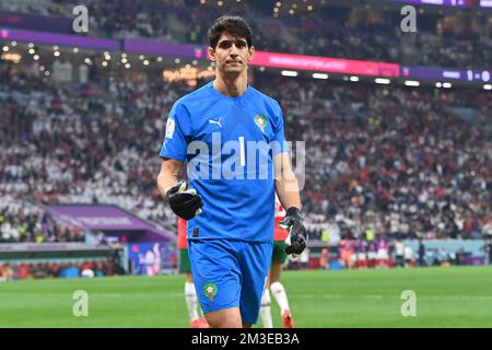 Goalwart BONO BOUNOU Yassine (MAR), azione, immagine singola, motivo singolo tagliato, mezza figura, mezza cifra. Semifinale, semifinale 62, Francia (fra) - Marocco (MAR) 2-0, il 14th dicembre 2022, al Bayt Stadium Football World Cup 20122 in Qatar dal 20th novembre. - Dalle 18.12.2022 alle Foto Stock