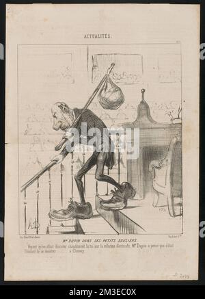 Dupin dans ses petits suliers , funzionari di gabinetto, politici, Dupin, M. André-Marie-Jean-Jacques, 1783-1865. Honoré Daumier (1808-1879). Litografie Foto Stock