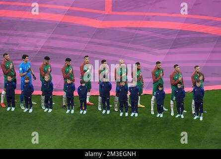 12/14/2022, al Bayt Stadium, Doha, QAT, Coppa del mondo FIFA 2022, semifinali, Francia vs Marocco, nella foto la squadra marocchina. Foto Stock