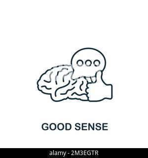 Icona di buon senso. Icona monocromatica Simple Human Productivity per modelli, web design e infografiche Illustrazione Vettoriale