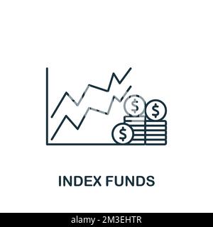 Icona Fondi indice. Monocromatico semplice investimento icona per modelli, web design e infografica Illustrazione Vettoriale