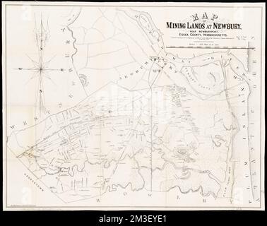 Mappa delle terre minerarie a Newbury, vicino Newburyport, Essex County, Massachusetts , industrie minerarie, Massachusetts, Newbury, Mappe, Proprietà reale, Massachusetts, Newbury, Mappe, proprietari terrieri, Massachusetts, Newbury, Mappe, Newbury Mass., Mappe Norman B. Leventhal Map Center Collection Foto Stock