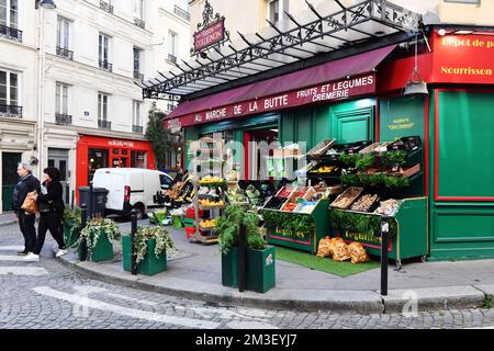 Amélie Poulain - Maison Collignon - Street scene a Montmartre - Parigi - Francia Foto Stock