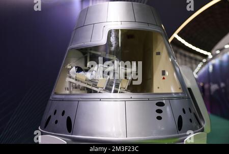 8 dicembre 2021, Sochi, Russia. Una simulazione della navicella spaziale russa riutilizzabile con equipaggio Orel (Federazione). Foto Stock