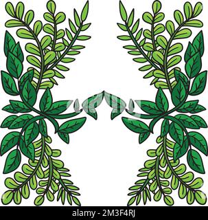 Giorno della Terra Floral Wreath Cartoon colorato Clipart Illustrazione Vettoriale