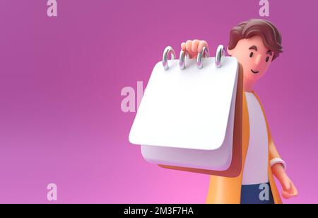 Calendario isolato 3D. 3D Illustrazione Foto Stock