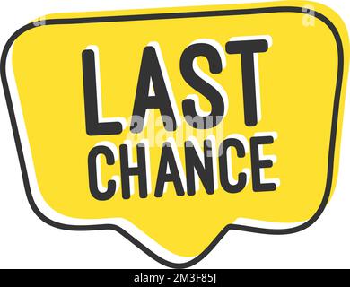 Offerta dell'ultima occasione. Banner megafono. Cartello prezzo offerta speciale. Simbolo degli sconti pubblicitari. Altoparlante con bolla vocale. Ultimo segno di opportunità. Marcatetina Illustrazione Vettoriale