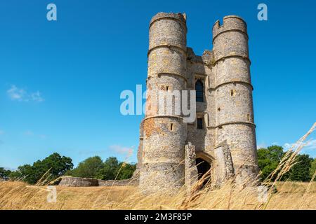 Vista del residuo sito delle rovine del castello di Donnington a Newbury. Berkshire, Inghilterra Foto Stock