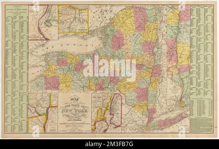 Mappa dello stato di New York compilata dalle ultime autorità ,. Robert E. Diefenbach Map Collection Foto Stock