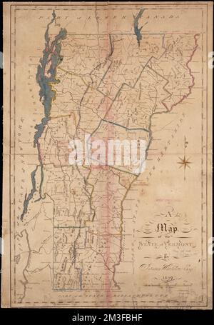 Mappa dello Stato del Vermont , Vermont, Mappe Norman B. Leventhal Map Center Collection Foto Stock