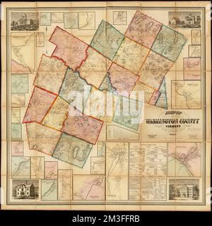 Mappa di Washington County, Vermont , proprietari terrieri, Vermont, Washington County, Mappe, Washington County VT., Mappe Norman B. Leventhal Map Center Collection Foto Stock