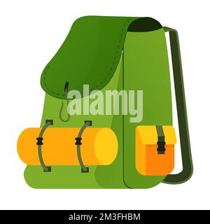 Zaino da campeggio - moderno design piatto stile singola immagine isolata Illustrazione Vettoriale