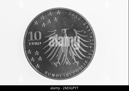 10 euro moneta commemorativa di Gerhard Hauptmann, obverse Foto Stock