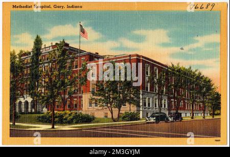 Ospedale Metodista, Gary, Indiana, Ospedali, Tichnor Brothers Collection, Cartoline degli Stati Uniti Foto Stock