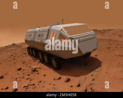 Camion che pervola la superficie di Marte Foto Stock