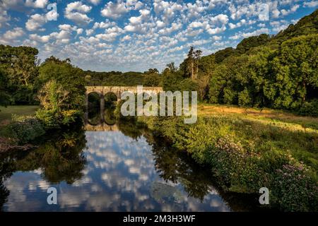 River Torridge; Beam Bridge View; Devon; UK Foto Stock