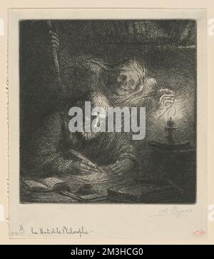 La Mort et le philosophe , morte, scheletri, Filosofi, Alphonse Legros (1837-1911) Foto Stock