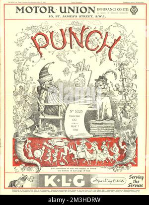 Copertina di Punch No 5225 Volume CC dell'artista Richard Doyle 7 maggio 1941 Foto Stock