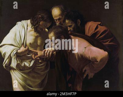 Michelangelo Merisi da Caravaggio (1571-1610) titolo: L'incredulità di San Tommaso Gesù Modifica Tommaso l'Apostolo Data circa 1601-1602 Foto Stock