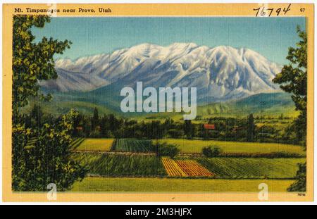 Mt. Timpanogos, vicino Provo, Utah , Montagne, Tichnor Brothers Collection, Cartoline degli Stati Uniti Foto Stock