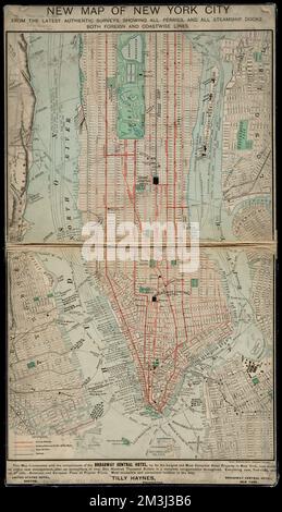New map of New York City : dalle ultime indagini autentiche, che mostrano tutti i traghetti, e tutti i bacini di vello sia stranieri che costieri, Local Transit, New York state, New York, Mappe, Traghetti, Stato di New York, New York, Mappe, Ferrovie, New York state, New York, Mappe, New York N.Y., Mappe, Manhattan New York, N.Y., Mappe Norman B. Leventhal Map Center Collection Foto Stock