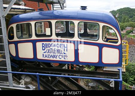 La Collina del Castello Cliff Railway, Bridgnorth, Shropshire Foto Stock