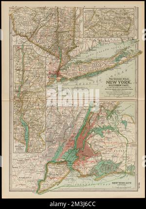 New York, parte meridionale ,. Robert E. Diefenbach Map Collection Foto Stock