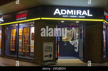 Admiral Slots Casino Gaming Shop, 1-2 Union St, Warrington, Cheshire, Inghilterra, REGNO UNITO, WA1 2AN - NOVOMATIC Foto Stock