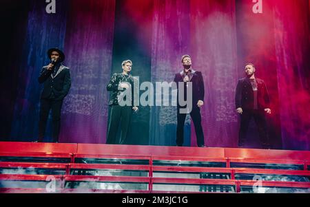 Bournemouth, Regno Unito. 15th Dec, 2022. Blue Performing al Bournemouth International Centre, Regno Unito. 15 dicembre 2022. Credit: Charlie Raven/Alamy Live News Foto Stock