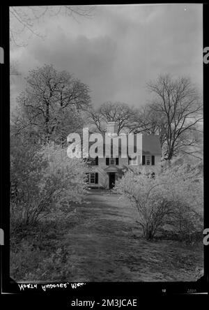 Andover Nord, esterno casa, architettura, abitazioni, iarde. Samuel Chamberlain Fotografia negatives Collection Foto Stock