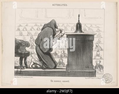 Un nouveau converti , funzionari di gabinetto, politici, Dupin, M. André-Marie-Jean-Jacques, 1783-1865. Honoré Daumier (1808-1879). Litografie Foto Stock