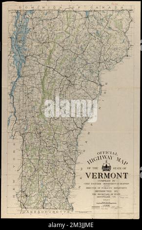 Mappa ufficiale dello stato del Vermont , Vermont, Mappe, strade, Vermont, Mappe Norman B. Leventhal Map Center Collection Foto Stock