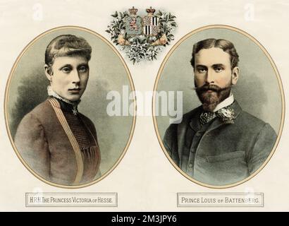 Principessa Vittoria d'Assia e principe Luigi di Battenberg Foto Stock