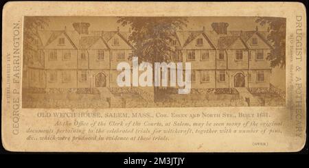 Old Witch House, Salem, Mass., decor. Essex e North STS., costruito 1631, Case, edifici storici, Witchcraft Trials, Witch House Salem, Mass. Foto Stock