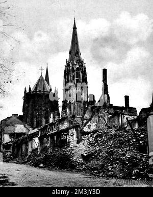 Cattedrale di Aquisgrana, Germania; seconda guerra mondiale, 1944. Foto Stock