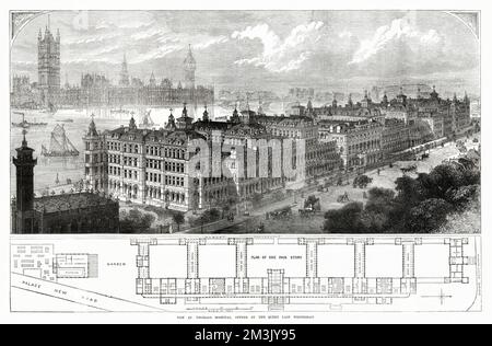 St Thomas's Hospital 1871 Foto Stock