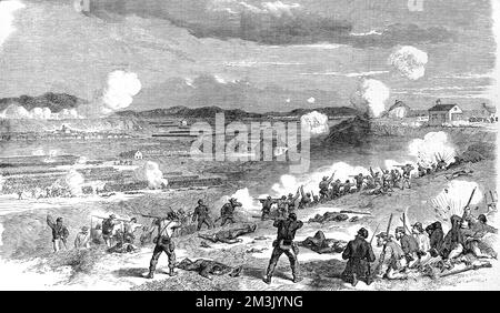 La battaglia di Fredericksburg, Guerra di secessione americana, 1862. Foto Stock