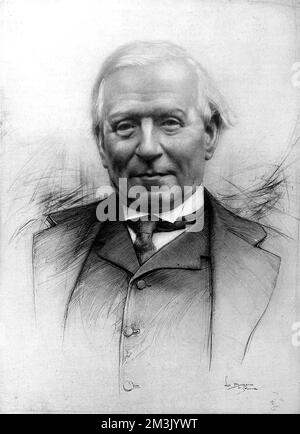 Herbert Henry Asquith, 1st conte di Oxford & Asquith (1852 - 1928), statista inglese servito come QC, deputato liberale per East Fife e Paisley e primo ministro. Foto Stock